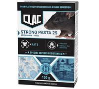 CLAC Raticide foudroyant Contre Les Rats, intérieur et extérieur | Mort aux Rats Professionnel Puissant, Anti Rongeur et Rat Efficace|Poison/appat Efficace, spéciale espèces résistantes (Pâtes)