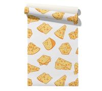 Claccis Frise Papier Peint Autocollant Vichy Fromage Jaune Sol Mural Nature Dessin Animé Mignon Papier Imperméable À Décoller Et Pour Placards 45x200cm