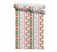 Claccis Kit Pour Papier Peint Création Intissé Rouge Toilette Wc Rouleau Adhesif Mural Noël Papier Adhésif Imperméable Plans De Travail, Armoires Tiroirs 45x300cm