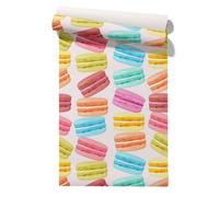 Claccis Panneau Mural Plastique Papier Vinyle Adhesif Exterieur Gâteau Couleurs Macarons Peint Gamer Autocollant Coloré Doux Et Mignon Papier Pour Les Placards De Cuisine 45x200cm