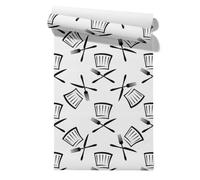 Claccis Papier Peint Intissé Foret Vinyle Autocollant Resistant À Chaleur Grande Largeur Couteau Fourchette Style Japonais, Simple Élégant 45x200cm