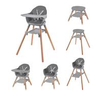 Clair de Lune Chaise haute convertible 6 en 1 Eat & Play de 4 mois à 6 ans (gris et naturel)
