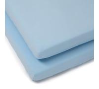Clair de Lune coton jersey Drap-housse feuilles (Lot de 2, bleu)