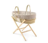 Clair de Lune Couffin réversible en Corde de Palmier | Comprend Un Panier en Palmier Naturel, Un Pansement réversible 2 en 1, Un Support Pliable, Un Matelas en Fibre (crème/Neutre)