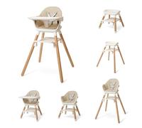 Clair de Lune Eat & Play Chaise haute convertible 6 en 1 pour 4 mois à 6 ans Beige et naturel