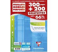 Clairefontaine Feuillets mobiles 11791C – 500 pages A4 (21×29,7 cm) grands carreaux séyès perforées