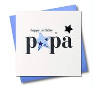 Claire Giles Carte d'anniversaire Motif coeurs et étoiles Inscription "Happy birthday Papa"