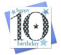 Claire Giles Carte d'anniversaire pour garçon de 10 ans AGE10B, bleu, 10 cm x 15 cm