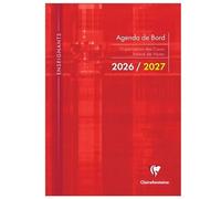 CLAIREFONTAINE - 1 Agenda de Bord Millésimé Pour Enseignant - Septembre 2026 à Août 2027 - Format 21 x 29,7 cm - Visuels Rouge