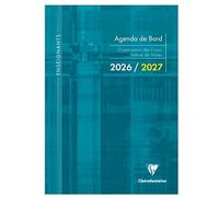 Clairefontaine - 1 Agenda de Bord Millésimé Pour Enseignant - Septembre 2026 à Août 2027 - Format 21 x 29,7 cm - Visuels Vert