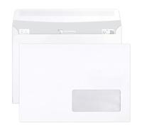 Boite de 500 Enveloppes Blanches C5-162x229mm - Auto-Adhésives - 90g/m2 - Fenêtre Papier Cristal 45x100 (position 20/20) - Blanc