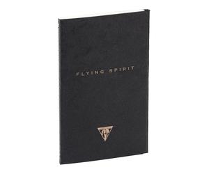Clairefontaine 102506C - Un carnet piqué cousu fil Flying Spirit 96 pages ivoire 11x17 cm 90g lignées, couverture en carte lustrée noire, motif aléatoire