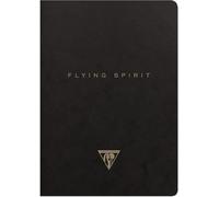 Clairefontaine 102536C - Un carnet piqué cousu fil Flying Spirit 96 pages ivoire 14,8x21 cm 90g lignées, couverture en carte lustrée noire, motif aléatoire