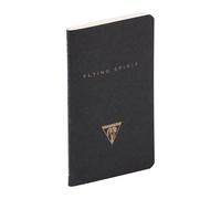 Clairefontaine 102586C - Un carnet piqué cousu fil Flying Spirit 48 pages ivoire 7,5x12 cm 90g lignées, couverture en carte lustrée noire, motif aléatoire