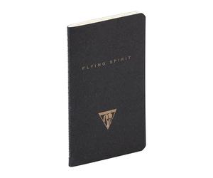 Clairefontaine 102586C - Un carnet piqué cousu fil Flying Spirit 48 pages ivoire 7,5x12 cm 90g lignées, couverture en carte lustrée noire, motif aléatoire