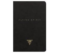 Clairefontaine 102596C - Un carnet piqué cousu fil Flying Spirit 96 pages ivoire 9x14 cm 90g lignées, couverture en carte lustrée noire, motif aléatoire