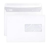 Boite de 500 Enveloppes Blanches C5-162x229mm - Auto-Adhésives - 90g/m2 - Fenêtre Papier Cristal 45x100 (position 62/20) - Blanc