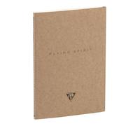 Clairefontaine 103536C - Un carnet piqué cousu fil Flying Spirit 96 pages ivoire 14,8x21 cm 90g lignées, couverture en carte kraft brun, motif aléatoire