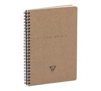 Clairefontaine 103566C - Un carnet à spirale Flying Spirit 120 pages détachables ivoire 14,8x21 cm 90g lignes + poches, couverture en kraft brun, motif aléatoire