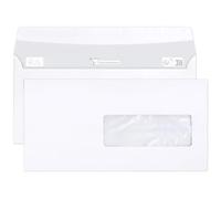 Boite de 500 Enveloppes Blanches C6/5-114x229mm - Auto-Adhésives - 80g/m2 - Fenêtre Papier Cristal 40x110 (position 30/20) - Blanc