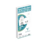 Clairefontaine Enveloppes Adhéclair 110x220 Auto-adhésives 80 g/m² Fenêtre 35x100 Paquet de 25 Blanc