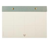 Clairefontaine - 107846C - Un Bloc Planner à rivets 24x17 cm - 60 Feuillets Imprimés Détachables - Papier 90g - Planificateur hebdomadaire - Planning Hebdomadaire - Flying Spirit Vert de gris