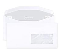 Boite de 500 Enveloppes Blanches DL2-114x229mm - Gommées Mécanisables - 80g/m2 - Fenêtre Papier Cristal 45x100 (position 20/20) - pour machine de mise sous pli automatique - Blanc