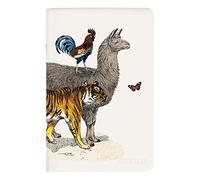 Clairefontaine 115738C - Un Carnet Piqué motifs Animal/Lama/Girafe/Eléphant/Cerf - 11x17 cm 96 Pages Lignées papier blanc 90g - Collection Animalis - 4 visuels, livraison aléatoire