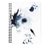 Clairefontaine 115928C - Un Carnet à Spirale motif Floral Peint à l'Encre Bleue - A5 14,8x21 cm 120 Pages Lignées papier Blanc 90g - 6 Poches - Collection Inkebana - 4 visuels, livraison aléatoire