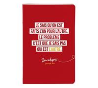 Clairefontaine 116010C - Un Carnet Piqué Texte Original - 11x17 cm 96 Pages Lignées Papier Blanc 90g - Collection Jemedisais - 4 visuels, livraison aléatoire