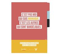 Clairefontaine 116024C - Un Set de 3 Pochettes A Onglets avec Texte Original 22x31 cm - Classement - Organisation - Rangement - Home Office - Finition mat - 3 visuels - Collection Jemedisais
