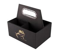 Clairefontaine 116031C - Une Boîte De Rangement Nomade Mixte Multifonctions en Carton couleur Noir - 22 x 14 x 19 cm - 2 Séparations amovibles - Pot A Crayons - Home Office - Collection Flying Spirit