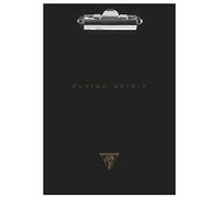 Clairefontaine 116032C - Un Porte-Bloc 23x33 cm en Carton - Visuel Libellule au dos - Papier Maya Noir avec Sérigraphie Or - Support pour Réunion - Collection Flying Spirit