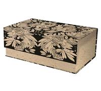 Clairefontaine 116055C - Une Boite de Rangement en Carton Multifonctions Rectangulaire - Motif Nature finition Kraft - 29,8x17,8x10,8 cm - Collection Le Cerisier Blanc