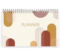 Clairefontaine 116069C - Un Bloc Planner à Spirale 22x14 cm - 53 Feuillets Imprimés - Planificateur hebdomadaire - Planning Hebdomadaire design Nature - Organisation - Collection Terracotta