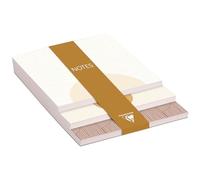 Clairefontaine 116070C - Un Bloc Mémo de 90 Feuillets, 30 Feuillets par format / Imprimés Détachables / Papier Ivoire 90g / 3 niveaux / 10x14x0,8cm - Collection Terracotta