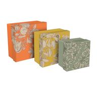 Jardin des Sens, Set de 3 boîtes gigognes carrées 25x25x12 cm, 20x20x11cm, et 16x16x10 cm