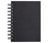 Clairefontaine 134258C Carnet Spiralé Goldline - 64 Feuilles Papier Dessin Ivoire - A6 10,5x14,8 cm 140g - Format Portrait - Couverture Rigide Noire Imitation Toile