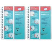Clairefontaine 141820C Un Carnet de Vocabulaire Koverbook Incolore - 11x17 cm - 100 Pages Lignées avec Marge + 2 Rabats et 4 Languettes Amovibles - Papier Blanc 90 g - Couverture Polypro (Lot de 2)