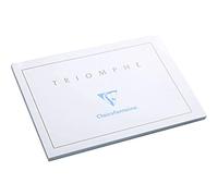 Clairefontaine 1456C - Bloc encollé de 20 Cartes Triomphe - Bristol Blanc - A6- 105x148 mm - 205g/m²
