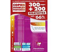 Clairefontaine - 14792c - Copie Doubles Seyes - Petit Carreaux - Paquet De 300 + 200 Gratuit + 1 Emploi Du Temps A4 Gratuit