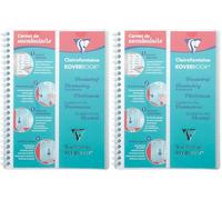 Clairefontaine 161820C Un Carnet de Vocabulaire Koverbook Incolore - A5 14,8x21 cm - 100 Pages Lignées avec Marge + 2 Rabats et 4 Languettes Amovibles - Papier Blanc 90 g - Couverture Polypro