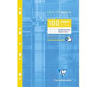 Clairefontaine 1731C - Étui Feuillets Mobiles A4 100p Grands Carreaux 90g