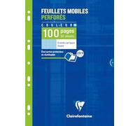 Clairefontaine 1741C Un Étui de Feuillets Mobiles Perforés Bleus- A4 21x29,7 cm - 100 Pages Grands Carreaux - Papier 90 g - Étui Réutilisable