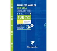 Clairefontaine 1746C Un Étui de Feuillets Mobiles Perforés Jaunes - A4 21x29,7 cm - 100 Pages Petits Carreaux - Papier 90 g - Étui Réutilisable