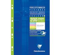 Feuillets mobiles de couleur sous étui A4 200 pages perforées petits carreaux - Assortis