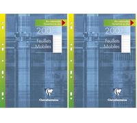 Clairefontaine 1756C Un Étui de Feuillets Mobiles Perforés - A4 21x29,7 cm - 200 Pages Lignées avec Marge - Papier Blanc 90 g - Étui Réutilisable (Lot de 2)