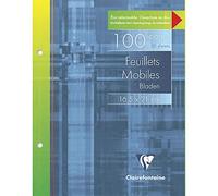 Clairefontaine 182C Un Étui de Feuillets Mobiles Perforés 2 Trous - 16,5x21 cm - 100 Pages Petits Carreaux avec Marge - Papier Blanc 90 g - Étui Réutilisable