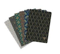 Clairefontaine - 192036C - Un paquet de 6 Carnets Cousu fil 96 Pages Lignées Ivoire 90G A5-14,8x21CM - Collection Neo Deco Automne-Hiver - Carte avec pelliculage, finition Or - 6 motifs assortis