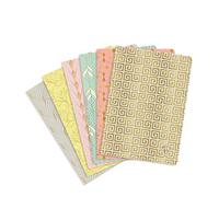 Clairefontaine - 193036Cpack - Un paquet de 6 Carnets Cousu fil 96 Pages Lignées Ivoire 90G 14,8x21 CM - Collection Neo Deco Printemps-Eté - Carte avec pelliculage, finition Or - 6 motifs assortis